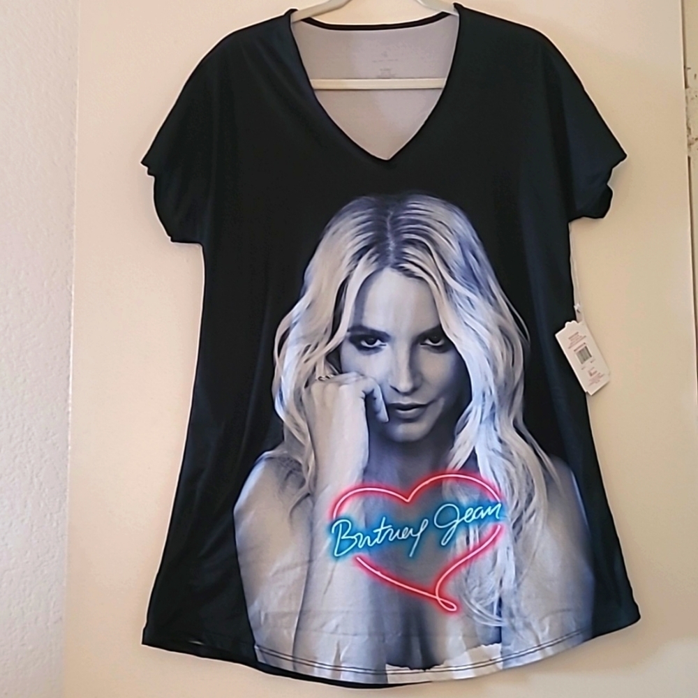 Britney Spears "Britney Jean" Graphic Nightshirt Black Size L NWT